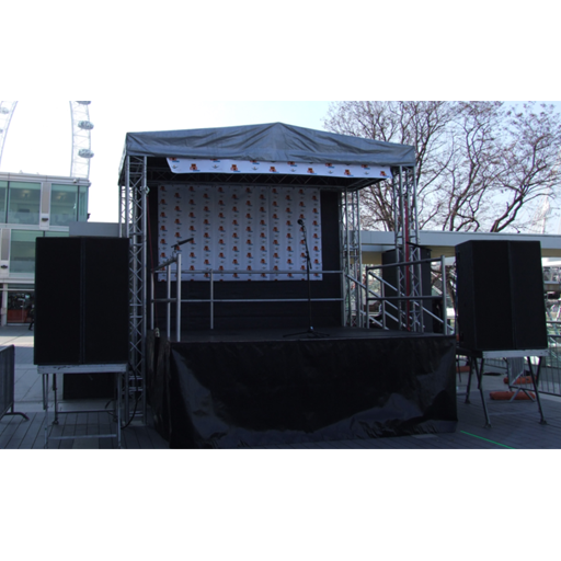 Mini Stage 2 hire with PA decks